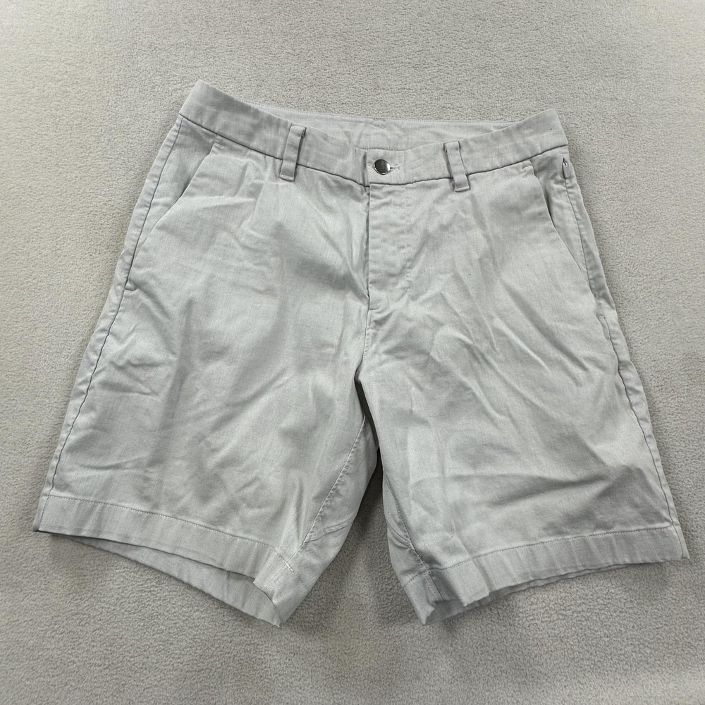 Lululemon Commission Shorts Mens 30 Gray Chino 7" ABC Sweat Wicking Oxford